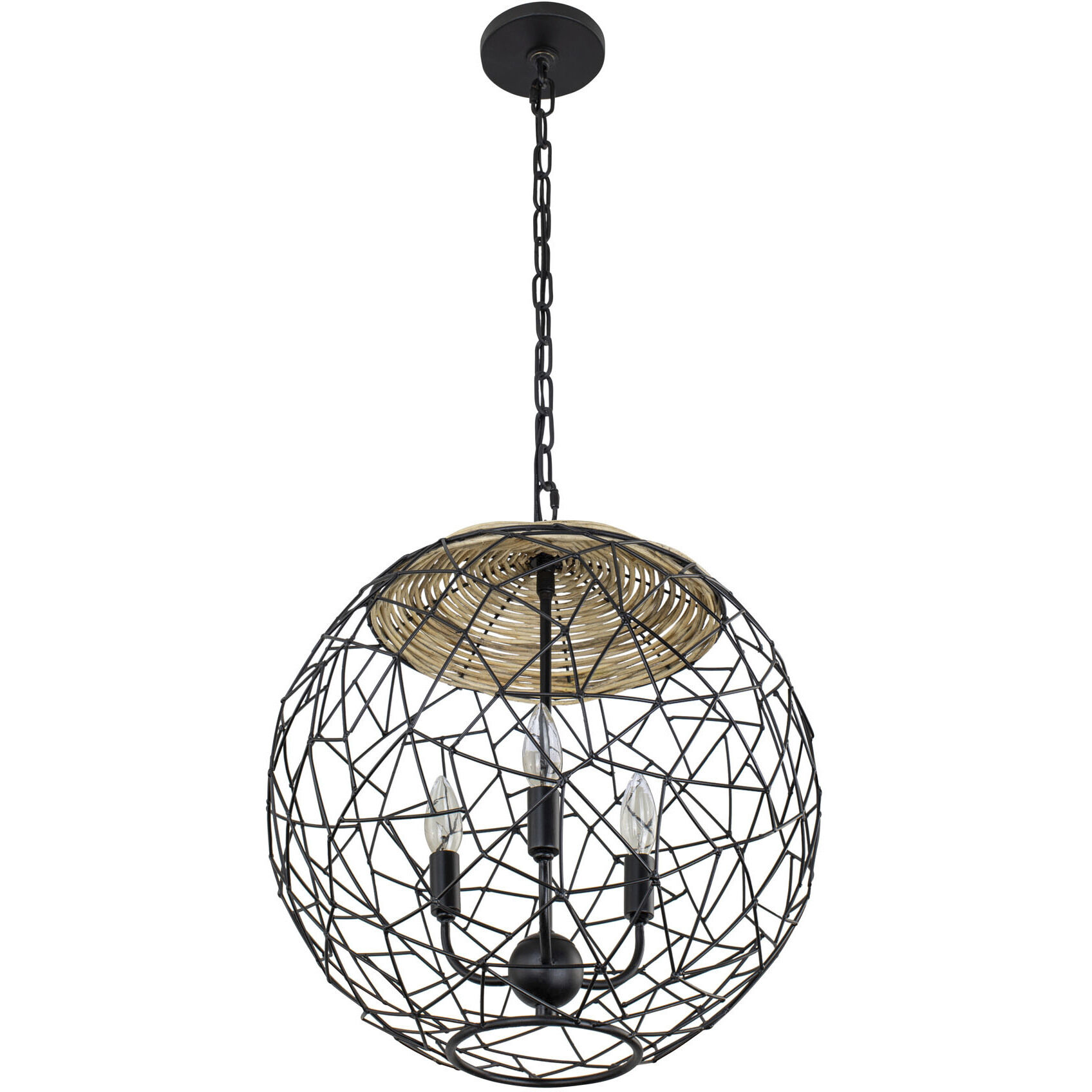 Cayman 3 Light 18 inch Black Pendant Ceiling Light