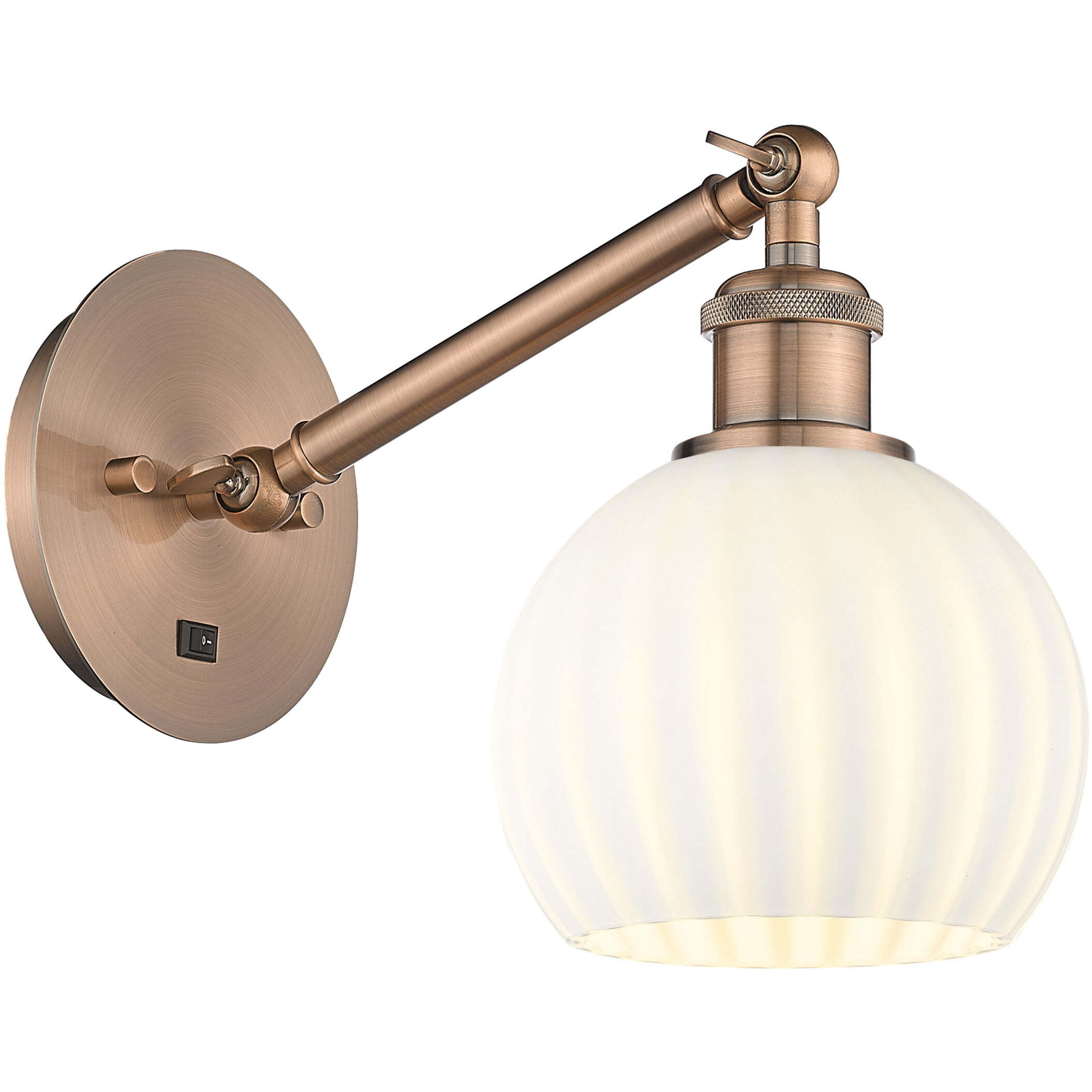 Ballston White Venetian 1 Light 6 inch Antique Copper Sconce Wall Light