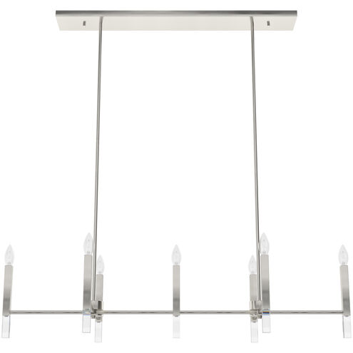 Sunjai 7 Light 48 inch Brushed Nickel Linear Chandelier Ceiling Light