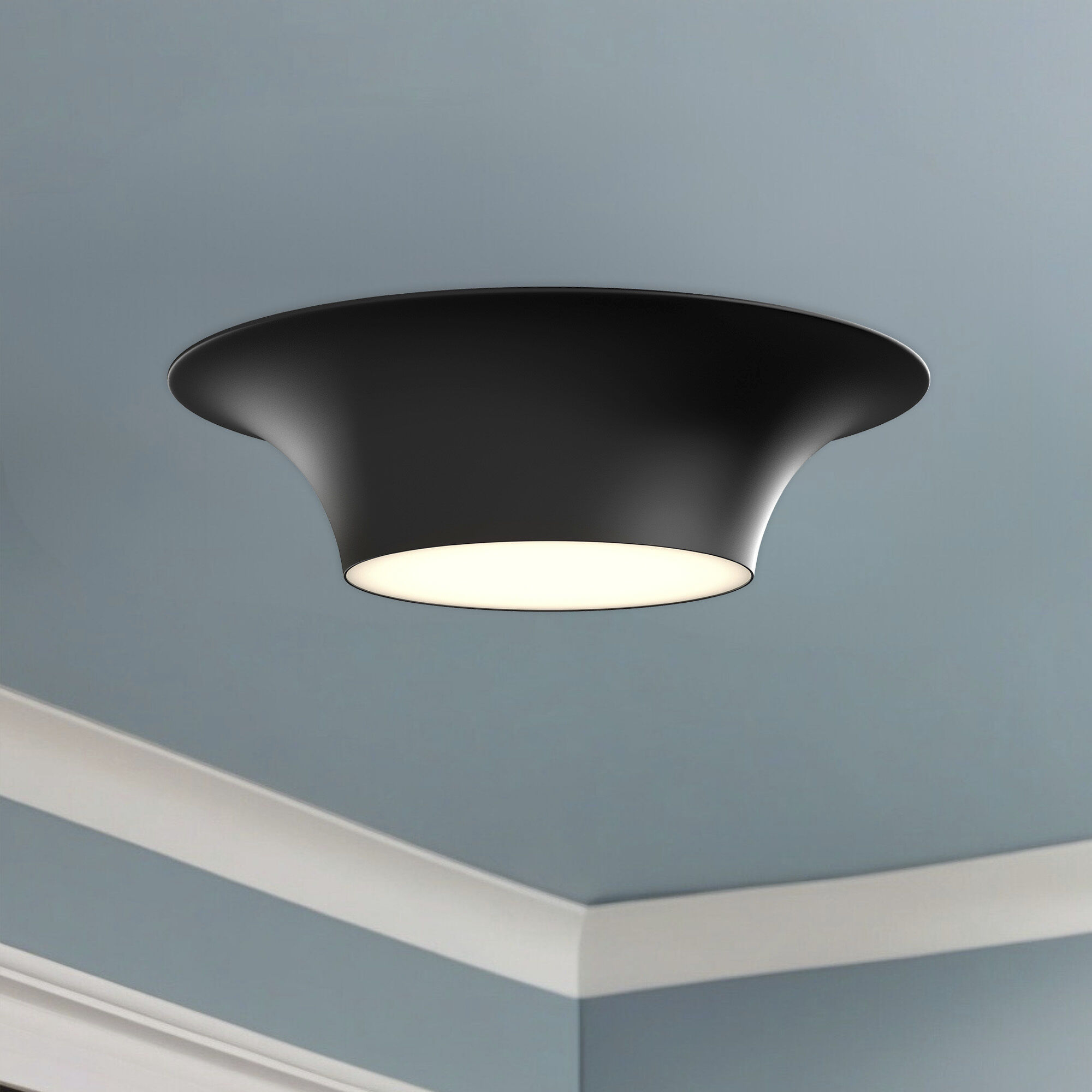 Alora Mood Emiko 2 Light 16 inch Matte Black Flush Mount Ceiling Light