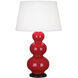 Triple Gourd 32.75 inch 150.00 watt Ruby Red Table Lamp Portable Light in Deep Patina Bronze