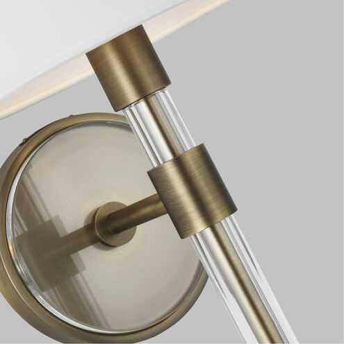 Robert 1 Light 8 inch Time Worn Brass / Clear Acrylic Vanity Light Wall Light