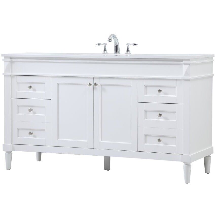 Bennett 60 X 21 X 35 inch White Vanity Sink Set