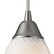 Arco Baleno 1 Light 5 inch Satin Nickel Mini Pendant Ceiling Light in White Swirl Glass