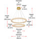 Bowen 2 Light 32 inch Satin Gold Chandelier Ceiling Light