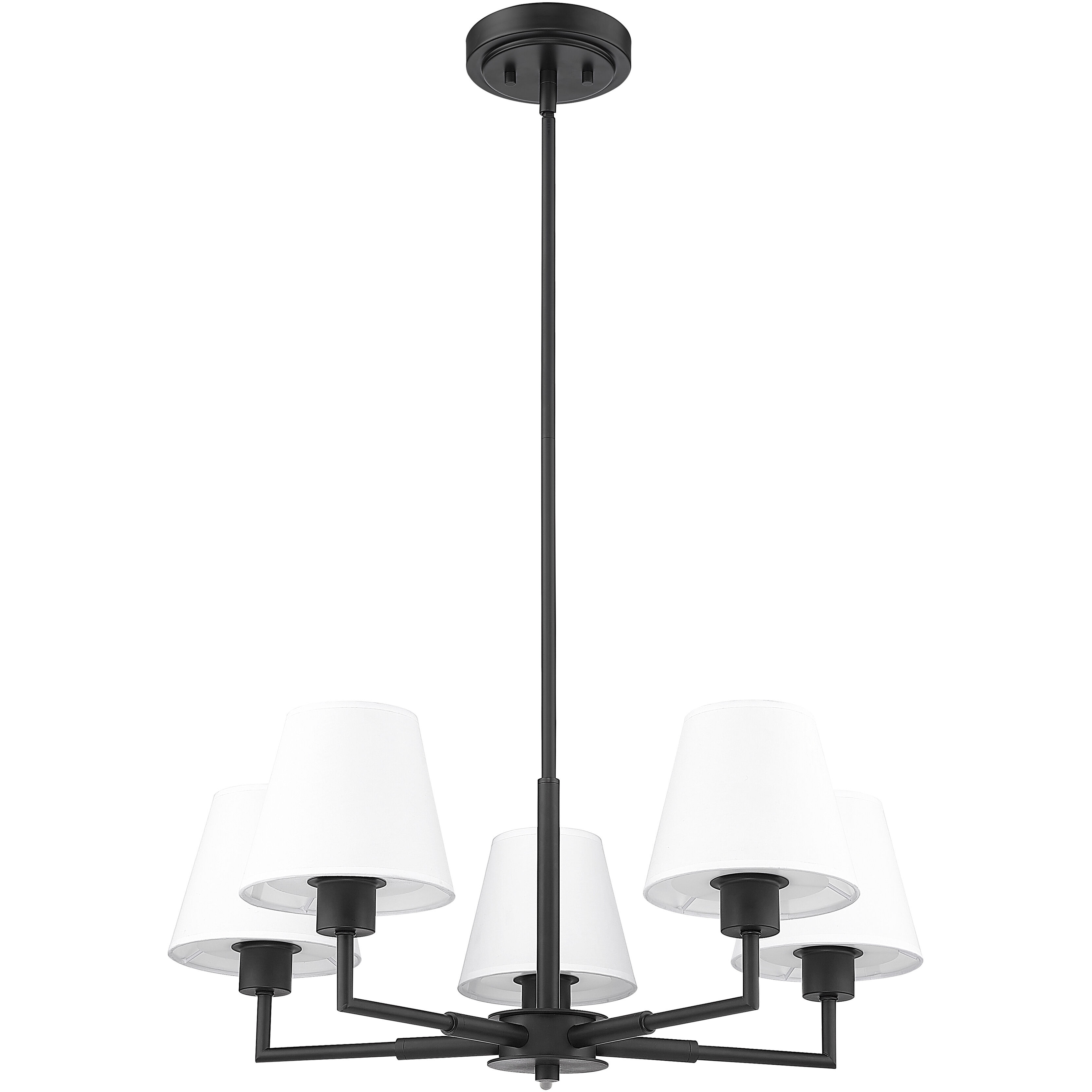 Leila 5 Light 26 inch Matte Black Chandelier Ceiling Light