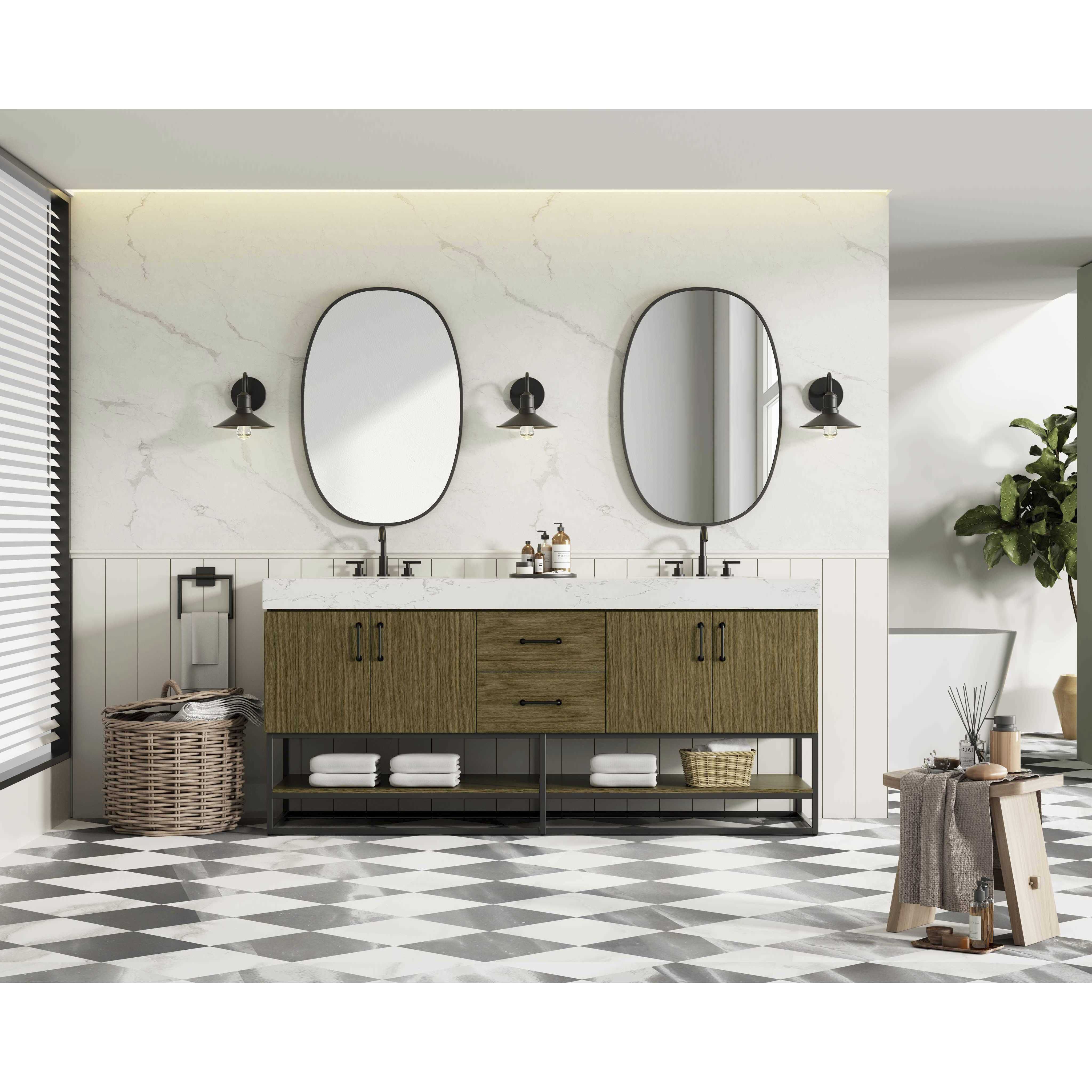 Caroline 72 X 34 inch Chestnut Brown Bathroom Vanity Cabinet