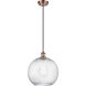 Ballston X-Large Twisted Swirl LED 12 inch Antique Copper Mini Pendant Ceiling Light, Ballston
