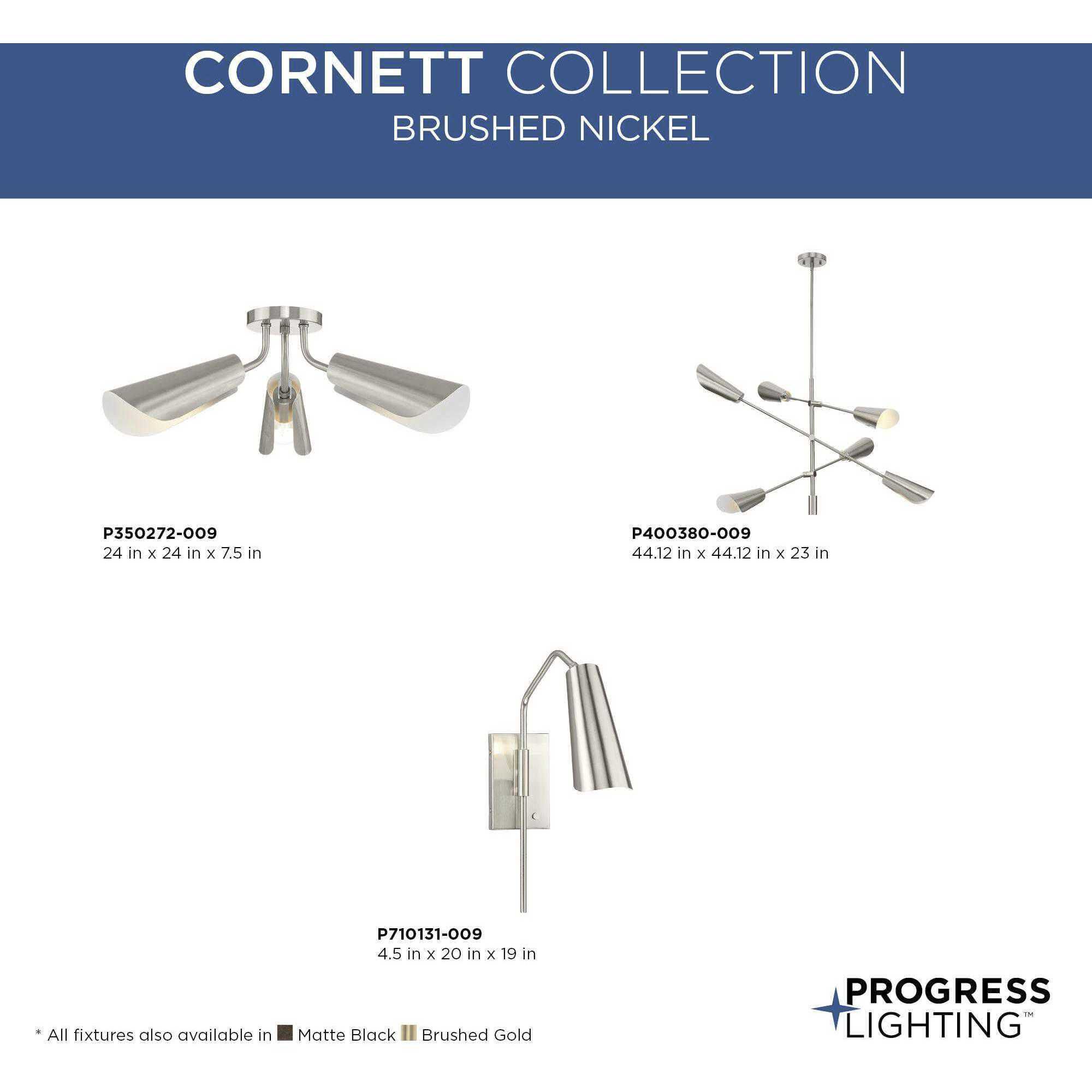 Cornett LED 44.12 inch Brushed Nickel Chandelier Ceiling Light