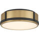 Lynca LED 13.75 inch Legacy Brass and Dark Matte Black Flush Mount Ceiling Light