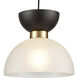 Softshot 1 Light 12 inch Black with Frosted White and Aged Brass Pendant Ceiling Light