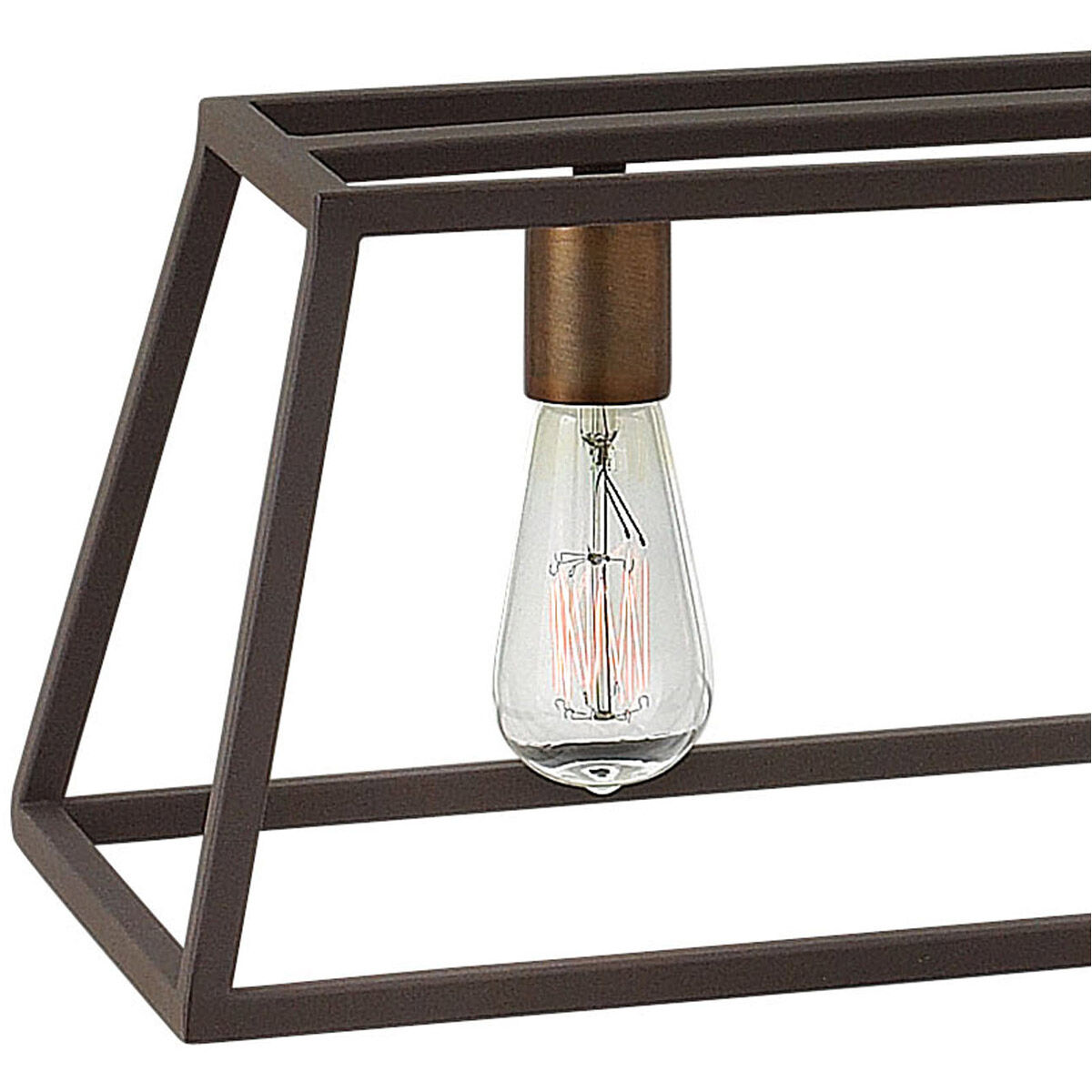 Fulton 7 Light 65 inch Bronze with Heirloom Brass Indoor Linear Chandelier Ceiling Light