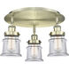Canton 3 Light 17 inch Antique Brass Flush Mount Ceiling Light in Clear