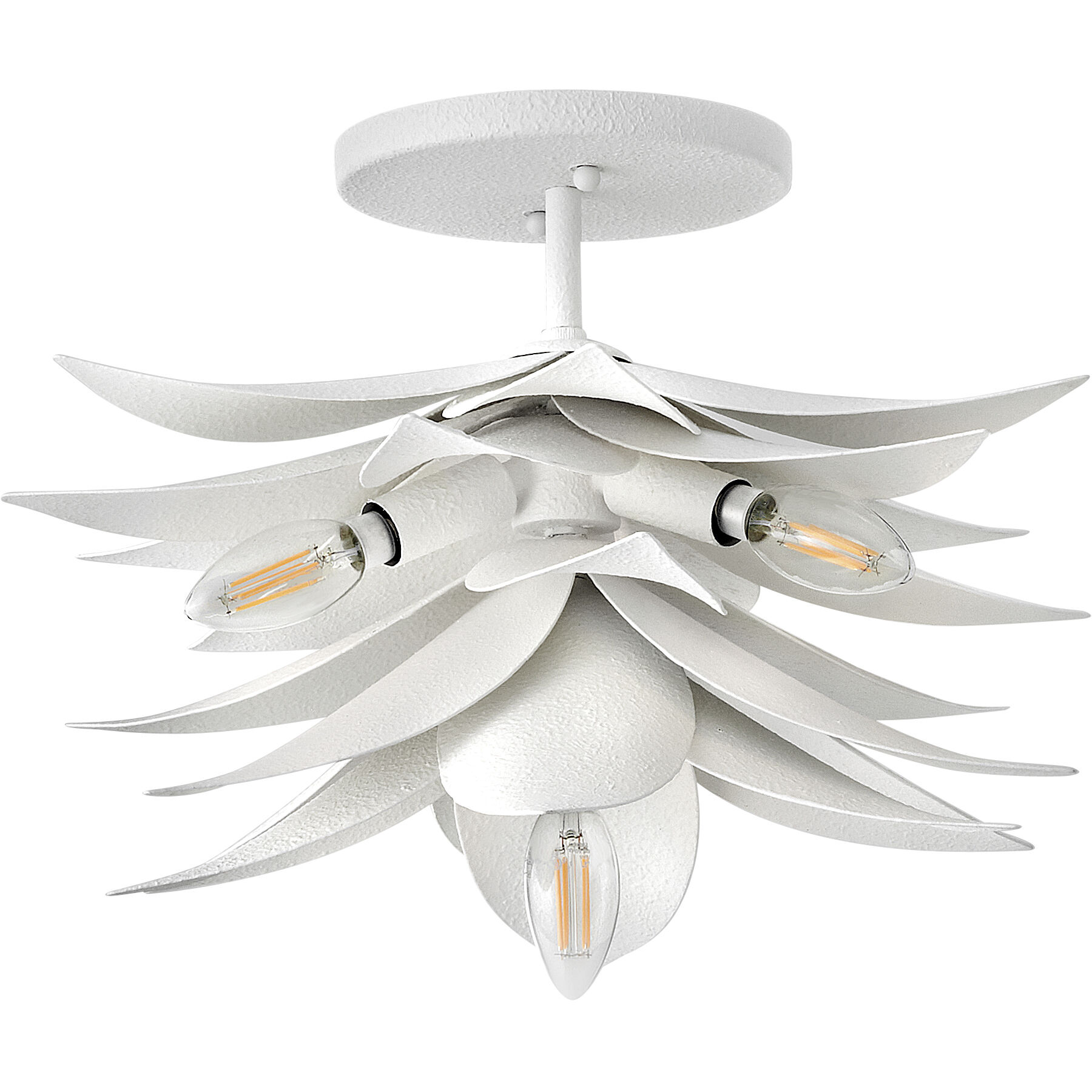 Agave LED 16 inch Textured Plaster Pendant Ceiling Light, Semi-Flush Mount