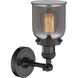 Franklin Restoration Small Bell 1 Light 5 inch Matte Black Sconce Wall Light in Plated Smoke Glass, Franklin Restoration