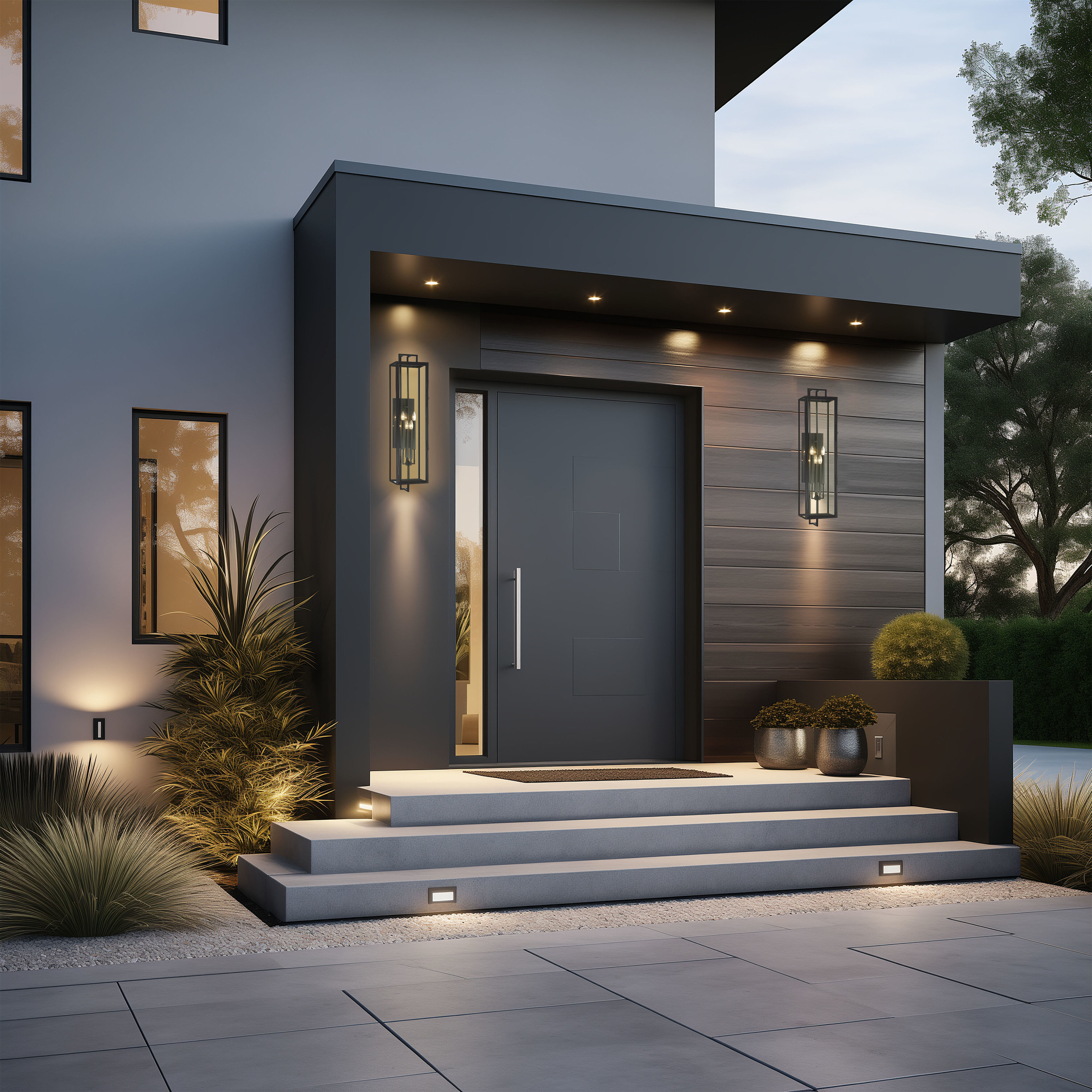 Great Outdoors Knoll Road 4 Light Coal Outdoor Wall Mount