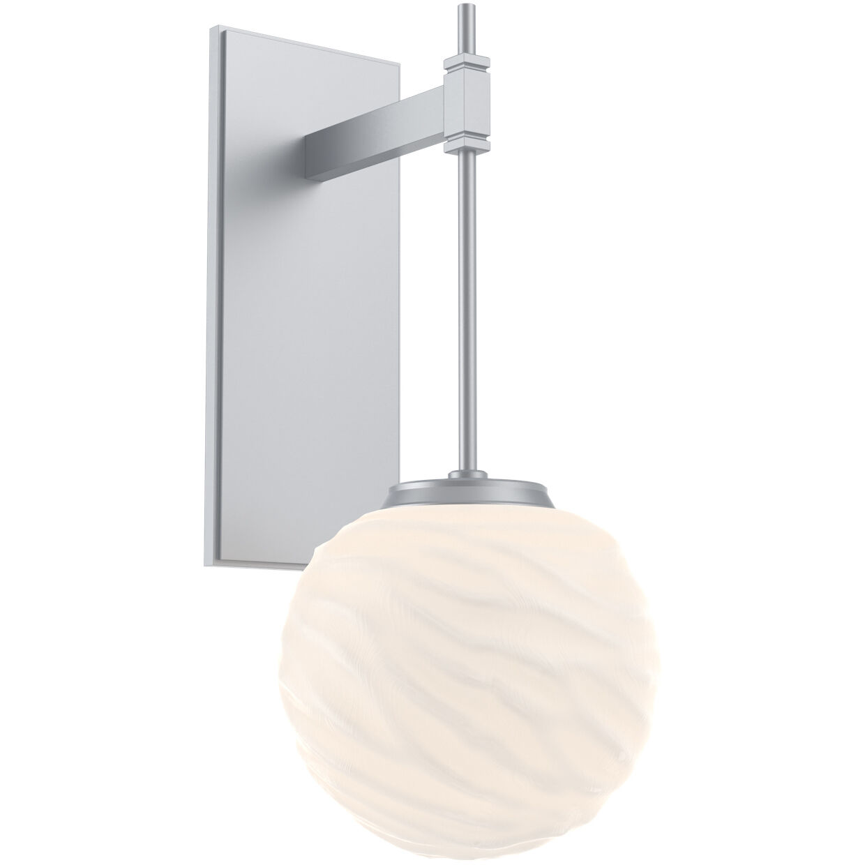 Gaia LED Classic Silver Tempo Sconce Wall Light in 3000K LED, Opal White, Medium