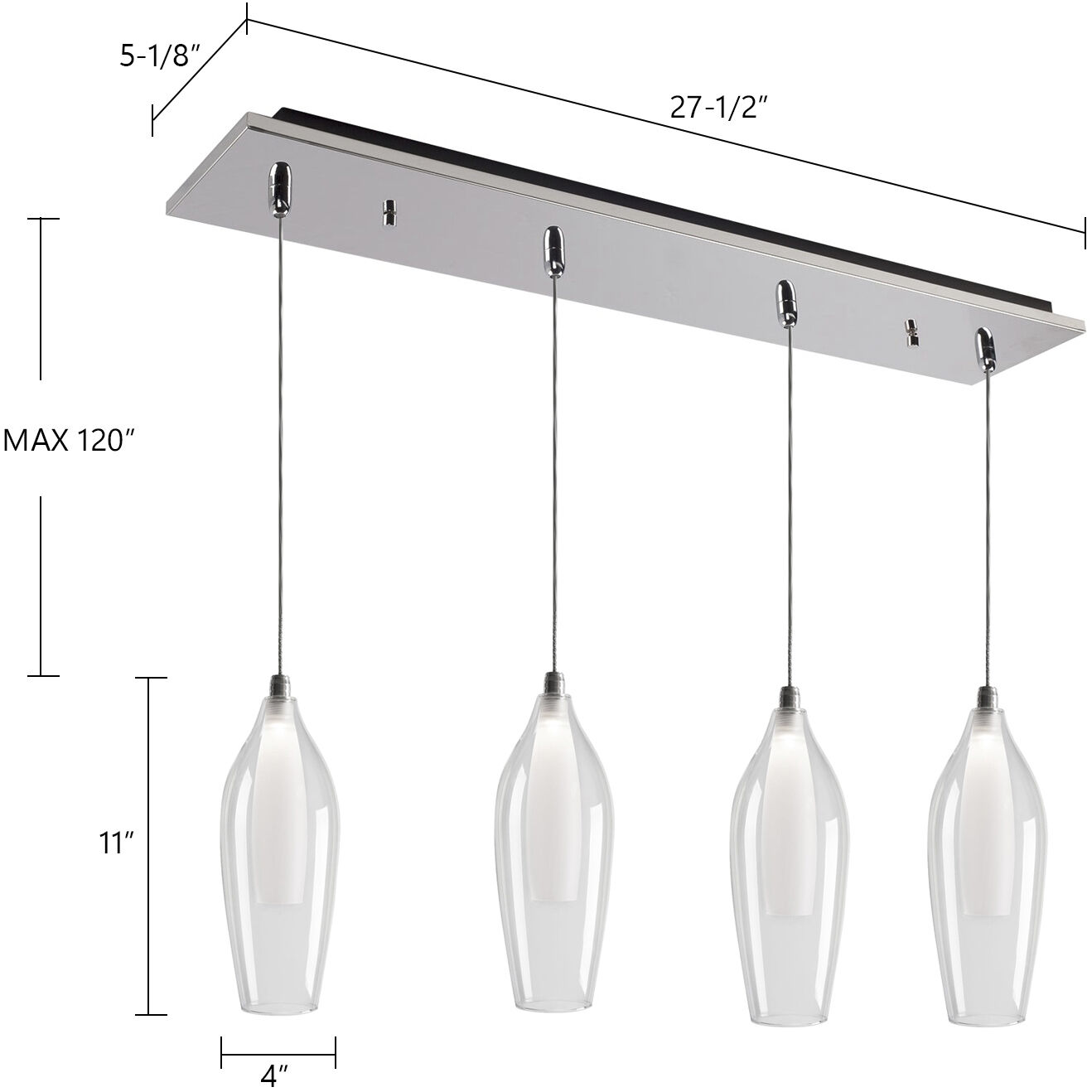 Victoria Multi Pendant Ceiling Light in Chrome