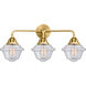 Nouveau 2 Small Oxford 3 Light 26 inch Satin Gold Bath Vanity Light Wall Light in Seedy Glass