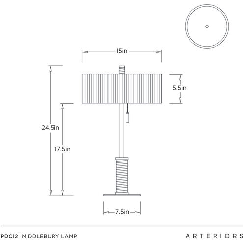 Middlebury 24.5 inch 4.00 watt Brown and Antique Brass Desk Lamp Portable Light