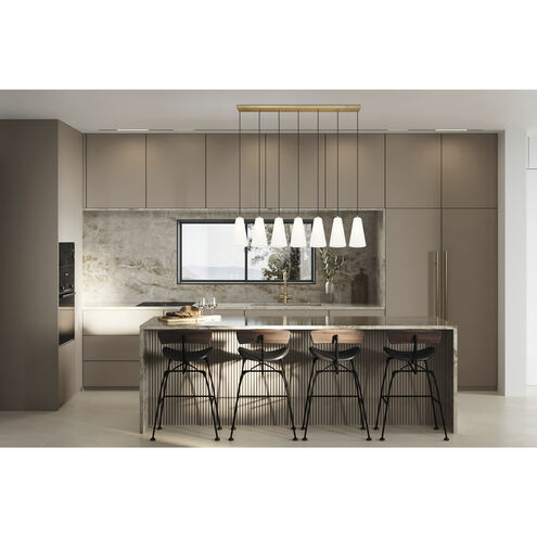 Farrell 7 Light 54 inch Modern Gold Linear Chandelier Ceiling Light