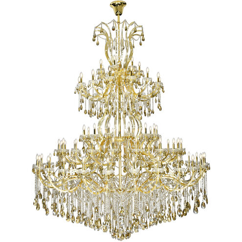 Maria Theresa 84 Light 96 inch Gold Chandelier Ceiling Light in Golden Teak, Royal Cut