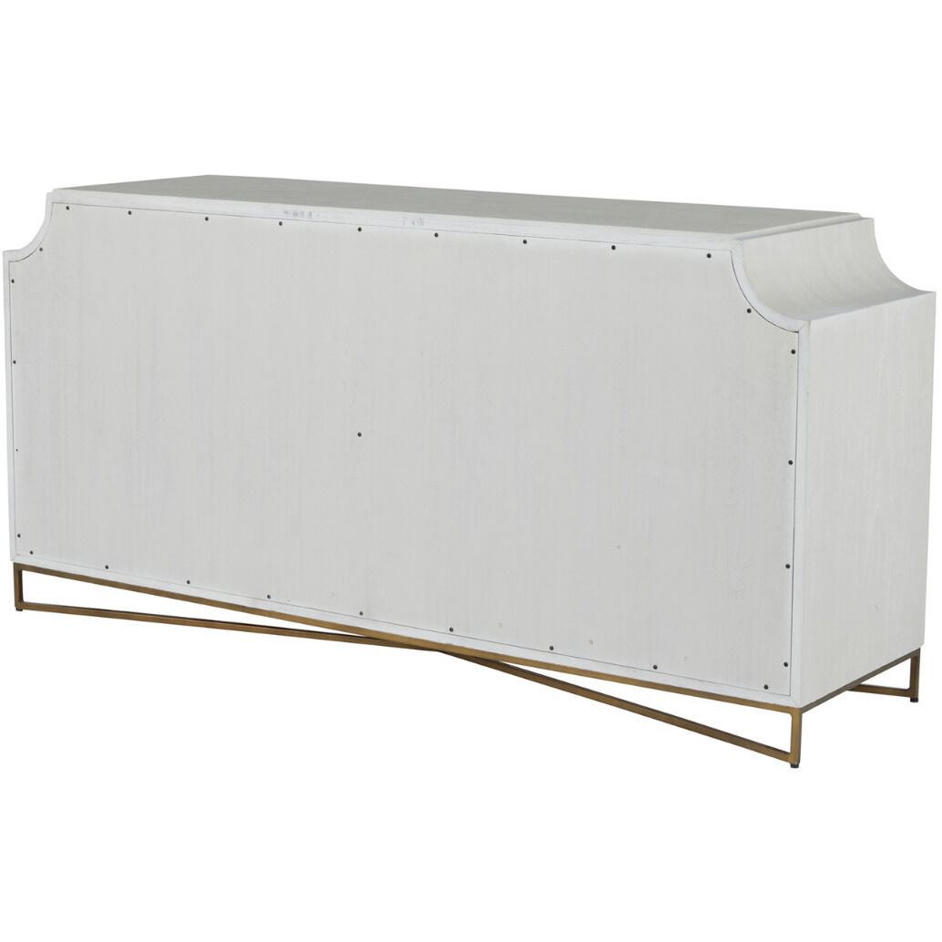 Kirsten Cerused White / Cerused Coal / Stained Brass Cabinet