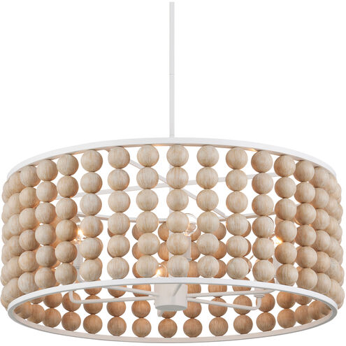 Holcroft 6 Light 32.25 inch Sandstone/Sugar White Chandelier Ceiling Light