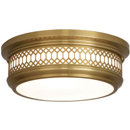 Williamsburg Tucker 2 Light 11.75 inch Antique Brass Flushmount Ceiling Light