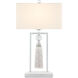 Vitale 27.5 inch 150 watt Silver Leaf/Clear Table Lamp Portable Light