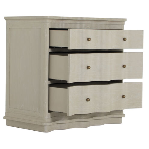 Meredith Textured Cerused White / Stained Brass Chest