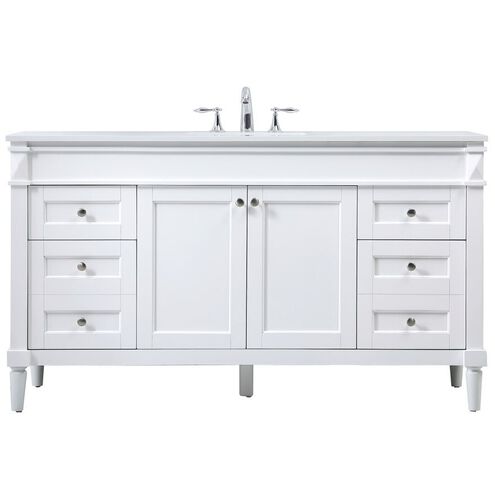 Bennett 60 X 21 X 35 inch White Vanity Sink Set