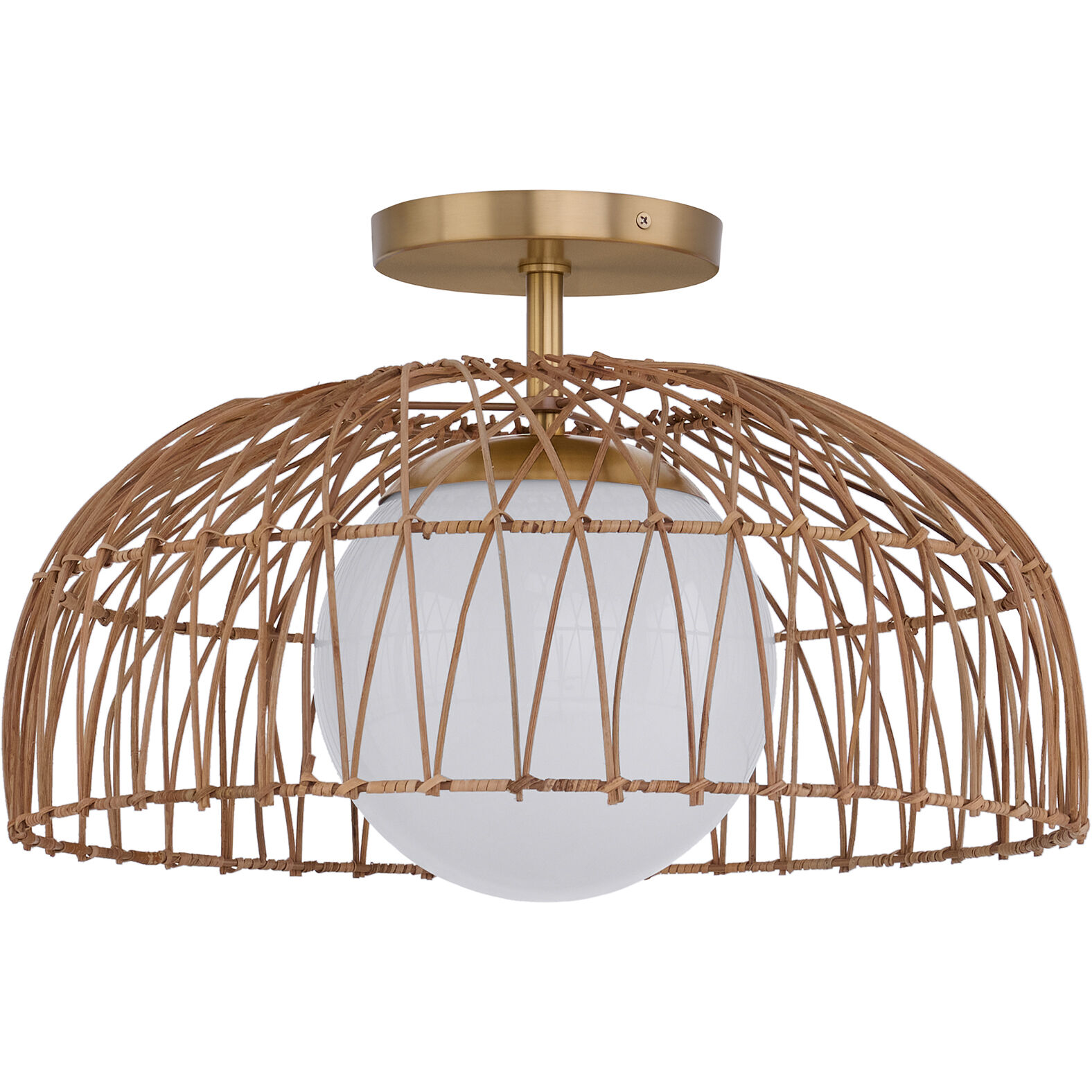 Bohemian 1 Light 18 inch Natural Brass Convertible Pendant or Semi-Flush Ceiling Light, Pendant or Semi-Flush