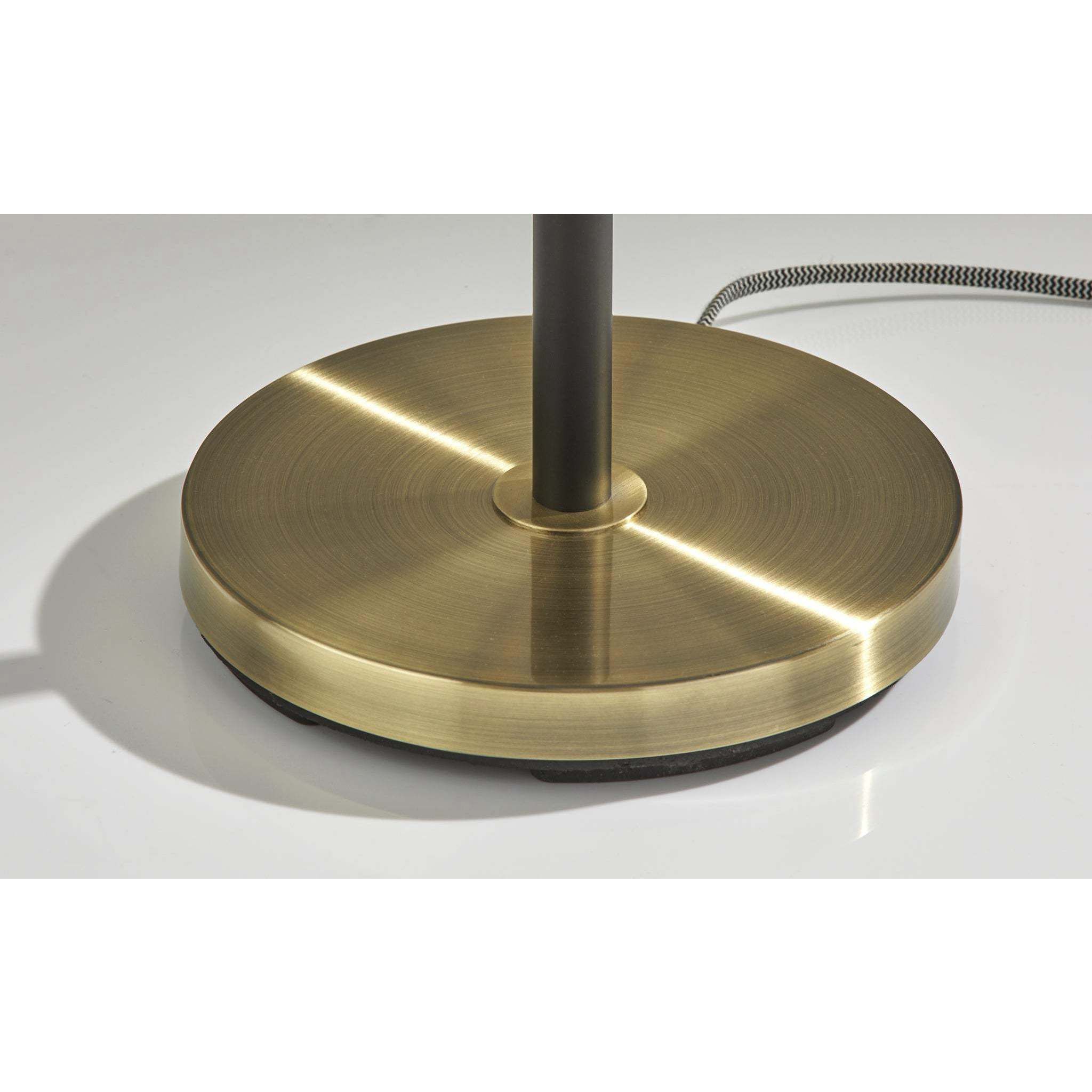 Casey 65 inch 40.00 watt Black and White with Antique Brass Tree Lamp Portable Light