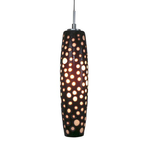 Envisage VI 1 Light 3 inch Satin Nickel Mini Pendant Ceiling Light in Black/White Dense Circles