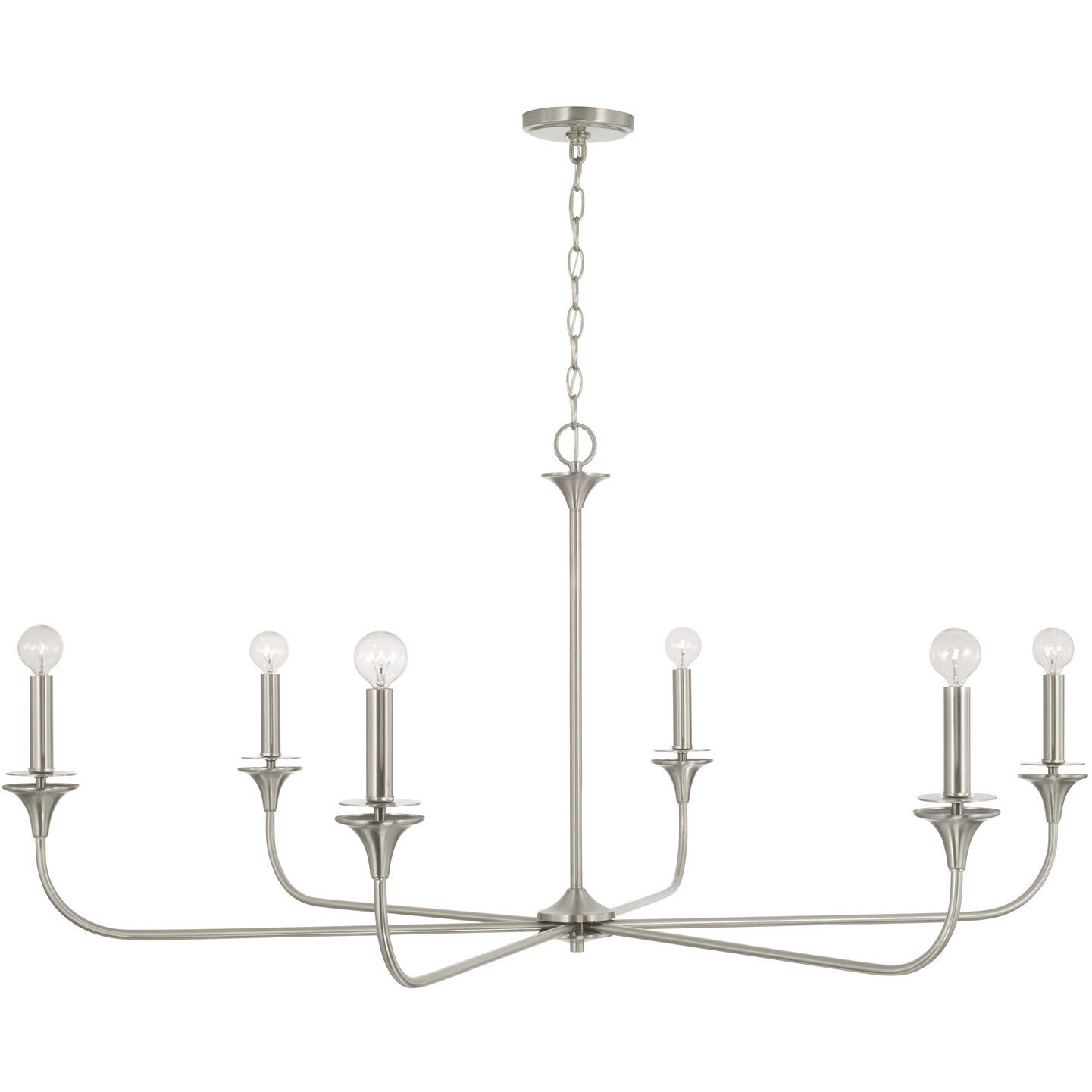 Presley 6 Light 49 inch Brushed Nickel Chandelier Ceiling Light