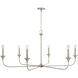 Presley 6 Light 49 inch Brushed Nickel Chandelier Ceiling Light