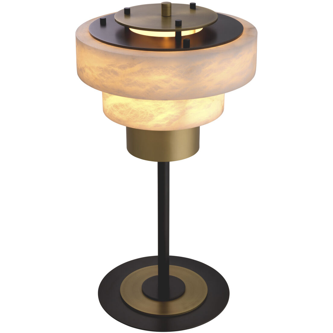 Zereno 26.18 inch 8 watt Antique Brass with Alabaster Table Lamp Portable Light