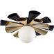 Daphne 1 Light 24 inch Matte Black and French Gold Convertible Flush Mount Ceiling Light, Smithsonian Collaboration