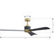 Nauticus 65 inch Legacy Brass with Navy Blue Blades Smart Indoor/Outdoor Ceiling Fan