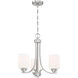 Neighborhood Bolden 3 Light 18 inch Brushed Polished Nickel Chandelier Ceiling Light in White Frost Glass, Neighborhood Collection