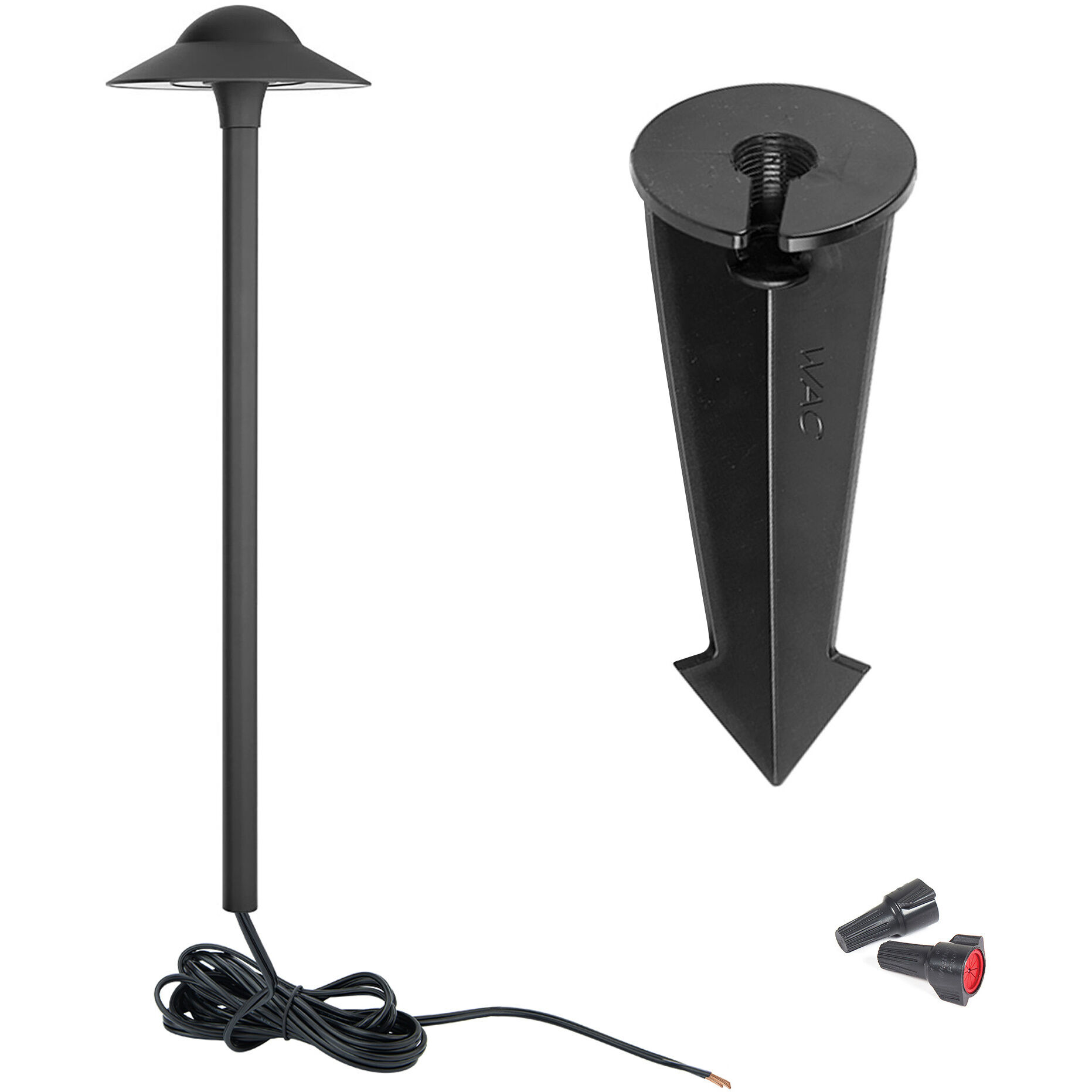 Canopy 12 6.5 watt Black Path Lighting in 3000K, Path and Area Light, WAC Landscape