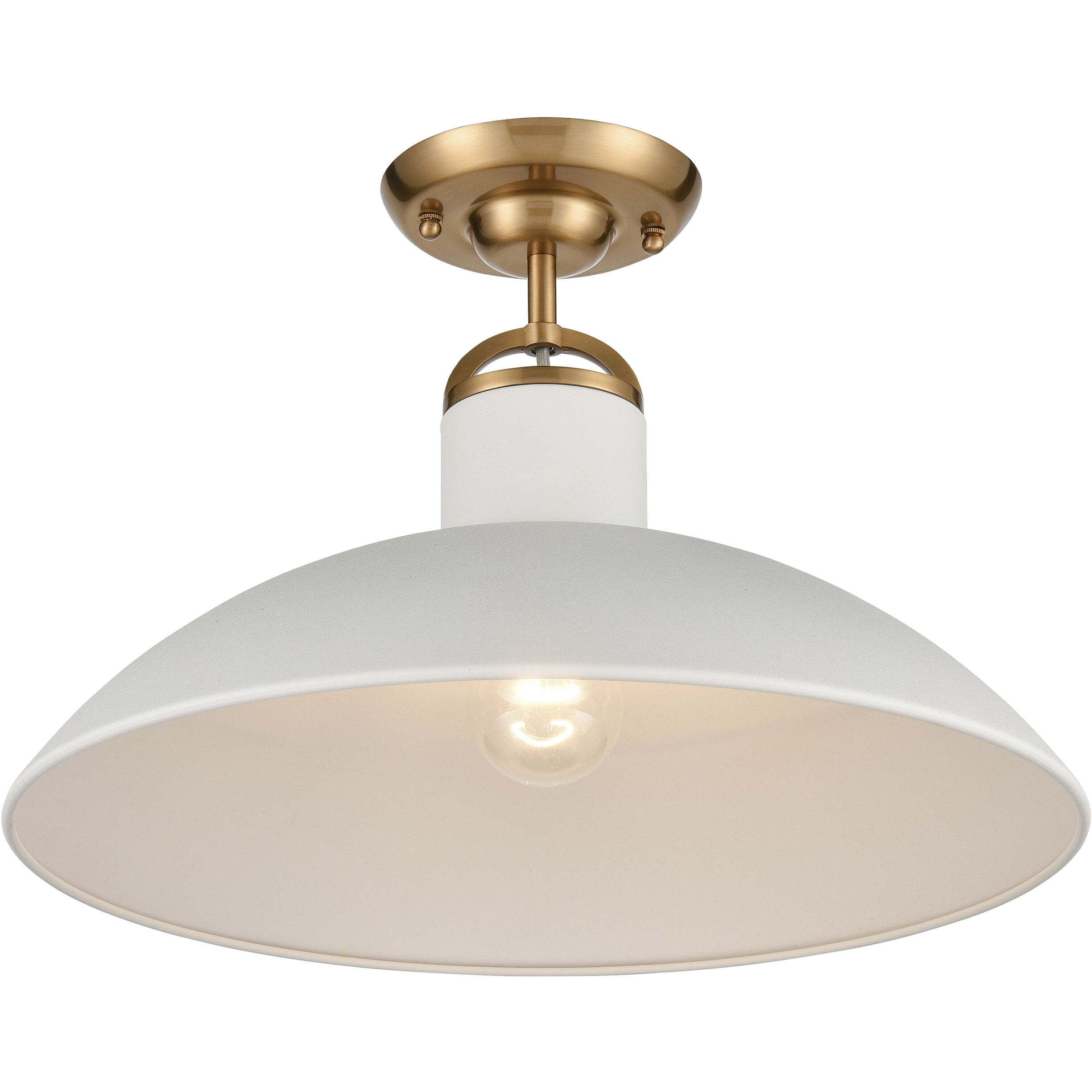 Surf 1 Light 16 inch Textured White Semi Flush Mount Ceiling Light