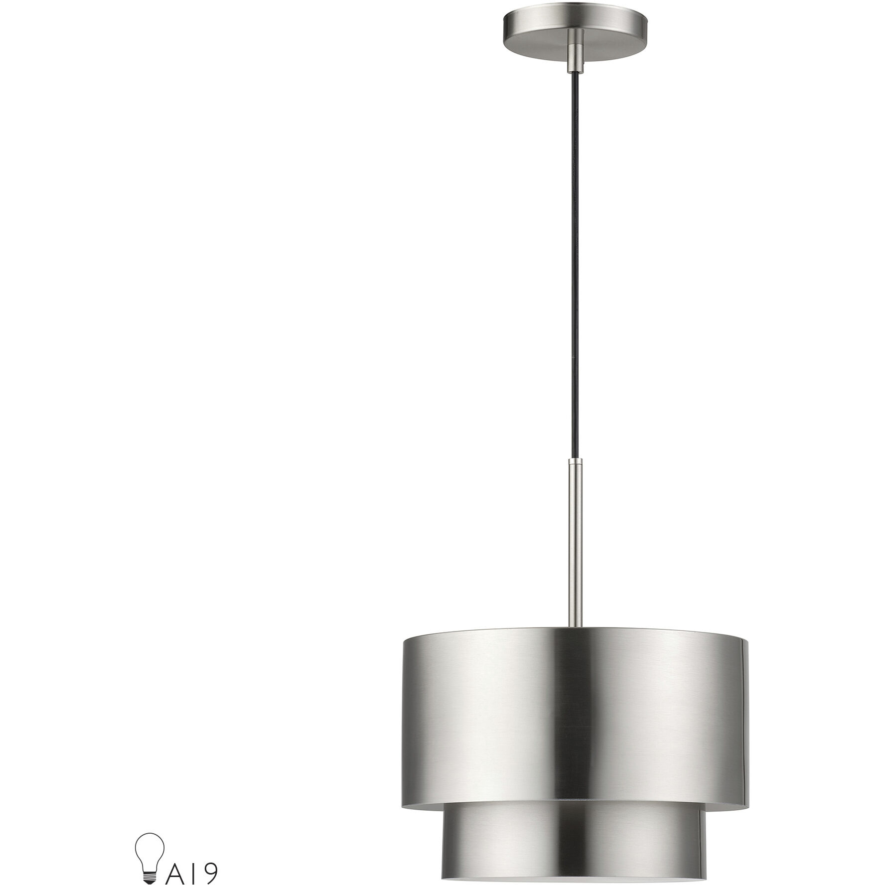 Zolana 1 Light 12 inch Brushed Nickel Pendant Ceiling Light