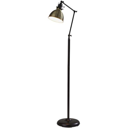 Alden 61 inch 60.00 watt Antique Bronze and Antique Brass Floor Lamp Portable Light, Simplee Adesso