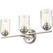 Moven 3 Light 22 inch Satin Nickel Bathroom Vanity Light Wall Light