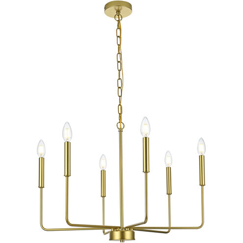 Willa 6 Light 26 inch Brass Pendant Ceiling Light