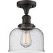 Franklin Restoration Large Bell 1 Light 8 inch Oil Rubbed Bronze Semi-Flush Mount Ceiling Light in Seedy Glass, Franklin Restoration