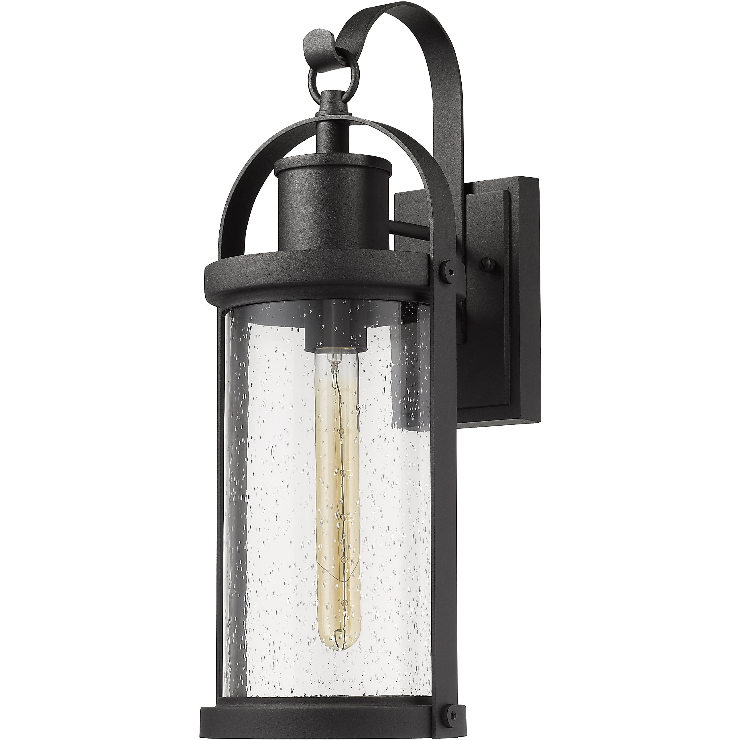Roundhouse 1 Light 19.5 inch Black Outdoor Wall Light
