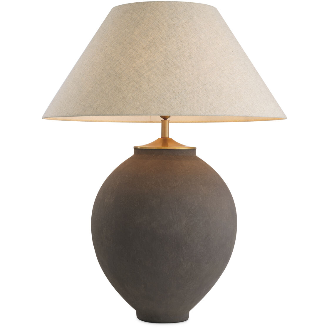 Moon Jar 40.16 inch 40 watt Taupe with Brushed Brass Table Lamp Portable Light